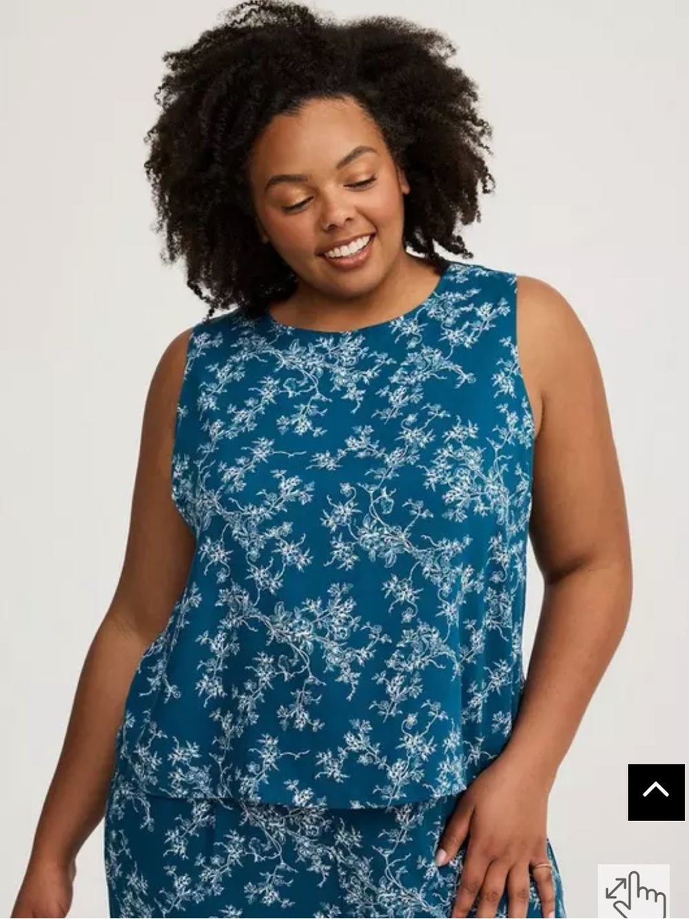 NWT Torrid Challis Shell Top Classic Toile Legion Blue size 5X